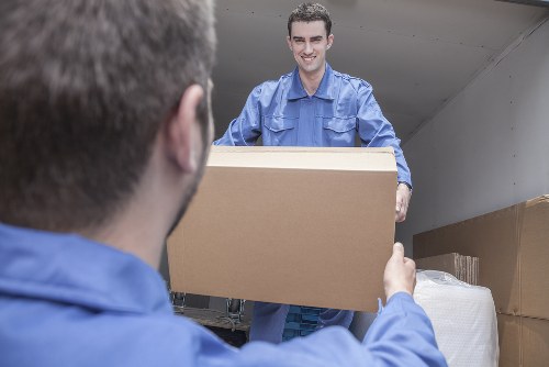 Office removals team preparing business furniture for a Finchley relocation