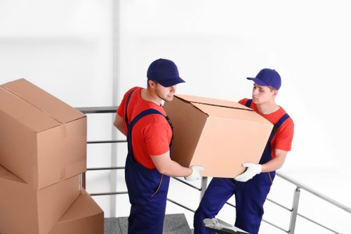 Removal team helping with a home move in Finchley
