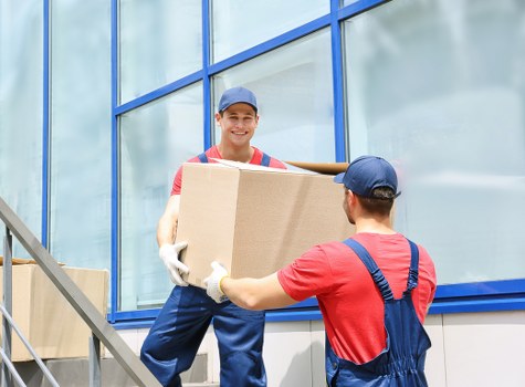 Packed household items ready for transport in North London