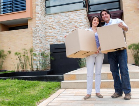 Careful loading of business items during a Finchley removal